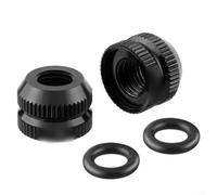 Dado valvola in alluminio per ugelli interni della bicicletta con base flangia rinforzata e anello di tenuta per ridurre al minimo il rischio di fuga d'aria (nero)