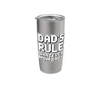 Dad's Rule Whatever Mom Says Bicchiere termico in acciaio inox doppia parete