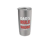 Dad's Rule Whatever Mom Says Bicchiere termico in acciaio inox doppia parete