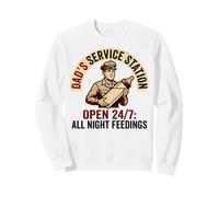 Dad's Service Station all Night Feedings Fatherhood Felpa