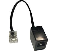 Dadusto - Adattatore di riduzione elettrico da spina RJ45 (8p4c) a presa RJ11 (6p4c), cavo: 4 fili piatti di colore nero, lunghezza 0,15 m 3 pezzi Nero