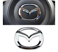DADYM Stemma Mazda 3 6 CX-3 CX-5 CX-9,4.5cm X 5.7cm Emblema Adesivo con Logo Accessori Volante/Cofano Anteriore Posteriore Emblema Logo Bagagliaio Chiave Telecomando Emblema,Silver