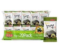 Daechun (Choi's1) Snack di alghe (confezione da 20) Polvere di tè verde al sale marino originale Prodotto dalla Corea