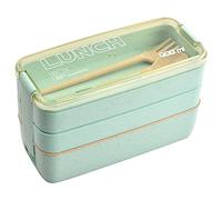 Daelesr Bento Lunch Box, Pranzo Porta, Scatola per Alimenti Ermetico, Portavivande, Contenitori per Pasti Preparazione, Scomparti per Bambini Portapranzo, Picnic Scuola Uffici Adulto Bambini (Verde)