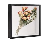 Daelesr Cornice 3D Profonda per Oggetti, Cornice Portafoto 3D con Foglio Acrilico Trasparente, 3D Ombra Profonda Box, Cornice Contenitore per Medaglia Fiore Regali Souvenir (27x27cm, Nero)