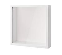 Daelesr Cornice 3D Profonda per Oggetti, Cornice Portafoto 3D con Foglio Acrilico Trasparente, 3D Ombra Profonda Box, Cornice Contenitore per Medaglia Fiore Regali Souvenir (22x22cm, Bianco)