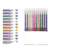 Daelesr Set di 12 Glitter Pens Colorate, Glitterate Penne Gel Colorate for Coloring Books, Metallic Vibrant Sparkle Gel Pens da 1,0 mm per Disegnare e Scrivere, Adulti (12 colori)