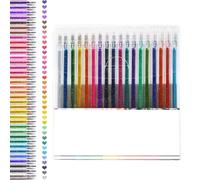 Daelesr Set di 12 Glitter Pens Colorate, Glitterate Penne Gel Colorate for Coloring Books, Metallic Vibrant Sparkle Gel Pens da 1,0 mm per Disegnare e Scrivere, Adulti (36 colori)