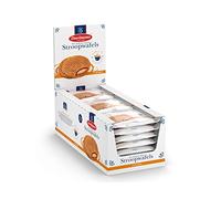 Daelmans Stroopwafels al Caramello Jumbo - 18 confezioni da 2 cialde incartate singolarmente, Autentico biscotto olandese con caramello burroso e vaniglia Bourbon senza additivi artificiali