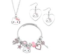 DaengGeGe Braccialetti Bambina, Braccialetto Bambini, Braccialetto Anime, Bracciale Regolabile, Il Set di Bracciali Comprende Orecchini e Collana, Regali di Compleanno Adatti per Bambine