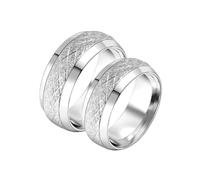 Daesar Anello Coppia Personalizzato, Anello Semplice Donna Uomo Acciaio inossidabile Rombo Rotondo Opaco 7.5MM Anello Fidanzamento Argento Donna 12 & Uomo 22