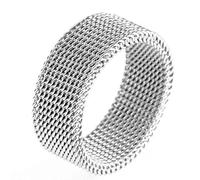 Daesar Anello in Acciaio Inox Anelli per Uomo Anello Tondo in Argento Maglia 15