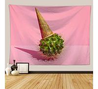 Daesar Arazzo Classico, Arazzo Psichedelico Cactus Gelato Rosa Verde Tappeto Muro Decorativo 180×230CM Telo Copridivano Poliestere