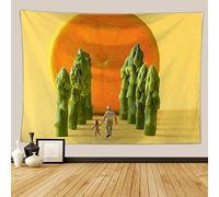 Daesar Arazzo Copridivano, Arazzi Camera da Letto Asparagi E Arance Verde Arancione Telo Mandala Spiaggia 150×150CM Telo Copridivano Poliestere