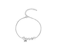 Daesar Cavigliere Argento 925 Donna, Cavigliera Ragazza Catena A Strato Singolo con Moneta Argento, 26.5 CM