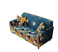 Daesar Copridivano Antigraffio Gatto 2 Posti, Copridivano Universale Elasticizzato Fiore Fodere Copridivani Giallo Arancione Blu (Poliestere 2 Posti)