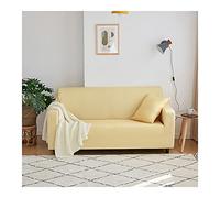Daesar Copridivano Elasticizzato 3 Posti Con Penisola, Copridivani Elastici Con Penisola Tinta Unita Copripoltrona Giallo Chiaro (Poliestere 3 Posti)