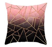 Daesar Fodera per Cuscini Divano, Copricuscino Divano Fantasia Nero Grigio Rosa Federe Quadrate 40x40 CM 1 Pezzo Gradiente Geometrico, Federe in Poliestere