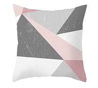 Daesar Fodere per Cuscino Divano, Copricuscino Letto Bianco Grigio Rosa Copricuscini 45x45 Esterno 1 Pezzo Motivo A Triangolo, Federa Poliestere