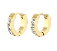 Daesar Orecchini Cerchio Oro, Piercing Orecchino Acciaio Chirurgico Donna Uomo Cerchio 3x9mm con Zirconi Orecchino Cerchio Regalo