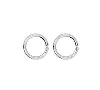Daesar Orecchini con Clip Senza Buco Argento, Orecchini Acciaio Inossidabile Donna Uomo Rotondi Semplici 2.5x10mm Orecchini Regalo