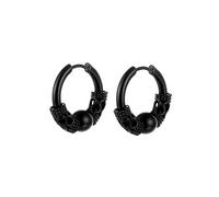 Daesar Orecchino Cerchio Nero, Piercing Orecchino Acciaio Chirurgico Donna Uomo Vintage 14mm Cerchio e Pallina Orecchini Cerchio Regalo