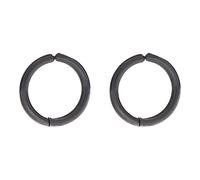 Daesar Orecchino Clip Nero, Orecchini Acciaio Inox Donna Uomo Cerchio Semplici 10mm Orecchini Regalo