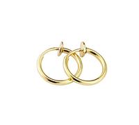Daesar Orecchino Uomo senza Buco Oro, Orecchini Acciaio Chirurgico Uomo Cerchio Piccolo 2x8mm Orecchini Clip Uomo
