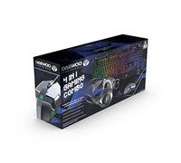 Daewoo Combo da gioco 4 in 1, include tastiera cablata, mouse e cuffie, tappetino impermeabile antiscivolo