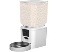 Daewoo D-QQ029-7L distributore di cibo e acqua per cani gatti Acrilonitrile butadiene stirene (ABS), Acciaio inox Bianco Universale Alimentatore automatico animali domestici [D-QQ0297CT-W]