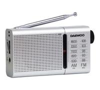 Daewoo DW1037 Radio portatile AM/FM argentata con cuffie e antenna telescopica