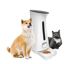 Daewoo NUTRIVISION501C - Distributore automatico di crocchette con telecamera per cani e gatti, WiFi, controllo dell'applicazione, capacità 7,5 L