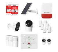 Daewoo Security Allarme Casa Collegata Touch Plus Max - Sistema di Allarme senza Abbonamento con Telecamere HD Interne ed Esterne, Sirena Solare, 6 Sensori Porta e 3 Sensori Movimento