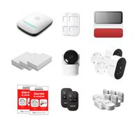 Daewoo Security - Pacchetto Allarme Casa Collegata WiFi & GSM PA554Z - Sistema di Sicurezza Wireless con 2 Telecamere Esterne, Telecamera Interna, Sirena Solare, Sensori Zigbee - Senza Abbonamento