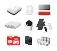 Daewoo Security - Pacchetto Allarme Casa Collegata WiFi & GSM PA555Z - Sistema di Sicurezza Wireless con 2 Telecamere Solari Esterni, Telecamera Interna, Sirena, Sensori Zigbee - Senza Abbonamento