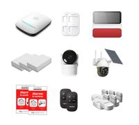 Daewoo Security - Pacchetto Allarme Casa Collegata WiFi & GSM PA556Z - Sistema di Sicurezza Wireless con Telecamera Interna e Telecamera Solare Esterna, Sirena, Sensori Zigbee - Senza Abbonamento