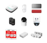 Daewoo Security - Pacchetto Allarme Casa Collegata WiFi & GSM - Sistema di Sicurezza Wireless con Telecamere Interne & Esterna Rotante, Sirena Solare, Sensori Zigbee - Senza Abbonamento