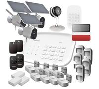 Daewoo Security SA668AM - Compatibile con Animali, Allarme Casa Wireless WiFi/GSM Collegato, Controllo Remoto, Sirena, 4 Fotocamere, Pannelli Solari, Compatibile con Amazon Alexa, Google Home