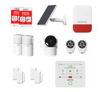 Daewoo Security Set Touch Essential+ - Allarme Casa connesso senza abbonamento con Camera HD, Sirene Solare, 4 sensori Porta, 2 sensori Movimento - Compatibile con Alexa e Google Home