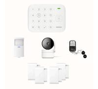 Daewoo Vigilia VIG101 - Sistema wireless e senza abbonamento, compatibile con animali, sensori inclusi + telecamera di sorveglianza Full HD, applicazione mobile inclusa
