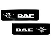 DAF Camion Hgv Parafanghi 18x60cm Liscio PVC Nero Con Logo Bianco