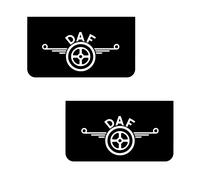 DAF Camion Hgv Paraspruzzi Posteriori 36x64 CM Liscio PVC Nero Fango Bianco Logo