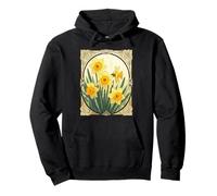 Daffodil Delight Celebrazione del Fiore di Nascita di Marzo Felpa con Cappuccio