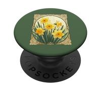 Daffodil Delight Celebrazione del fiore di nascita di marzo PopSockets PopGrip Adesivo