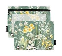 Daffodils Lily Of Valley - Astuccio per matite a 3 anelli, con tre anelli, per studenti, casa, viaggi, biglietti