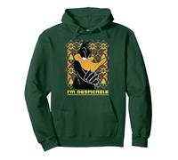 Daffy Duck Xmas Cattivissimo Felpa con Cappuccio, Unisex per Adulti, Verde Foresta, S
