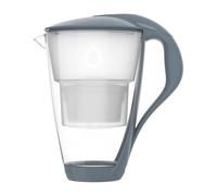 Dafi Crystal Caraffa Filtrante in Vetro 2 L per Acqua, Effetto per Ridurre Calcare, Cloro e Metalli, Senza BPA, Sensore LED | Caraffa Filtrante + Filtro Acqua UNIMAX - Grigio