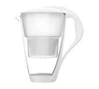 Dafi Crystal Caraffa Filtrante in Vetro 2 L per Acqua, Effetto per Ridurre Calcare, Cloro e Metalli, Senza BPA, Sensore LED | Caraffa Filtrante + Filtro Acqua UNIMAX - Bianco
