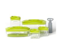 Dafi SeeYoo - Contenitori per alimenti sottovuoto per imballaggio pompa a vuoto inclusa Tapers per alimenti ermetici in plastica - Set da 5 pezzi Lime