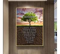 DAFLER Decorazioni per ufficio Successo Lavora duro Citazioni motivazionali Poster e stampe Quadri murali per soggiorno Decorazioni per la casa per ufficio 60x90cm Senza cornice